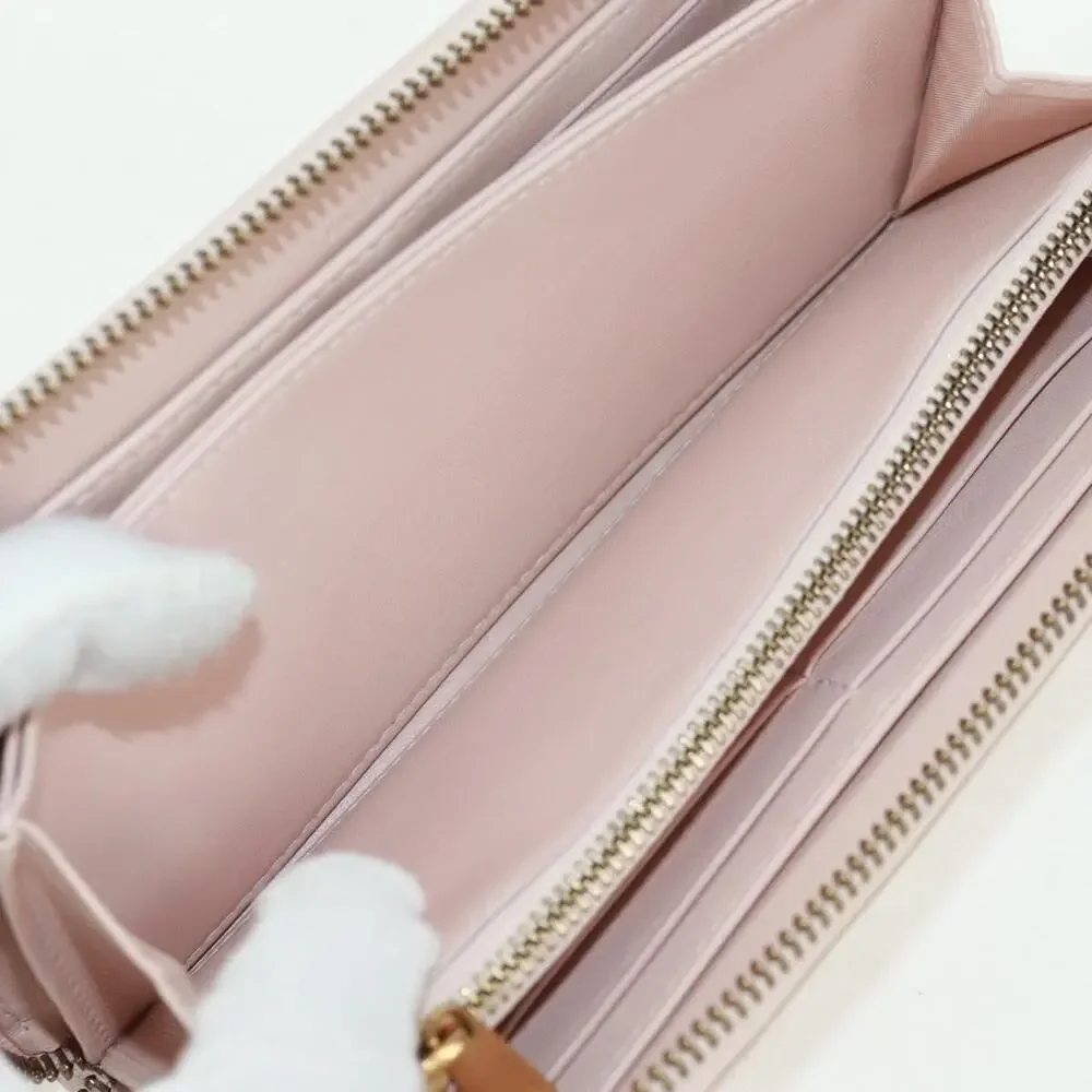 Dior Cannage Lambskin Studs Long Wallet Pink